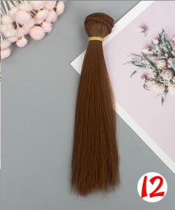1pcs 15*100cm Doll Accessories Straight Synthetic Fiber Wig Hair For Doll Wigs High-temperature Wire: 12