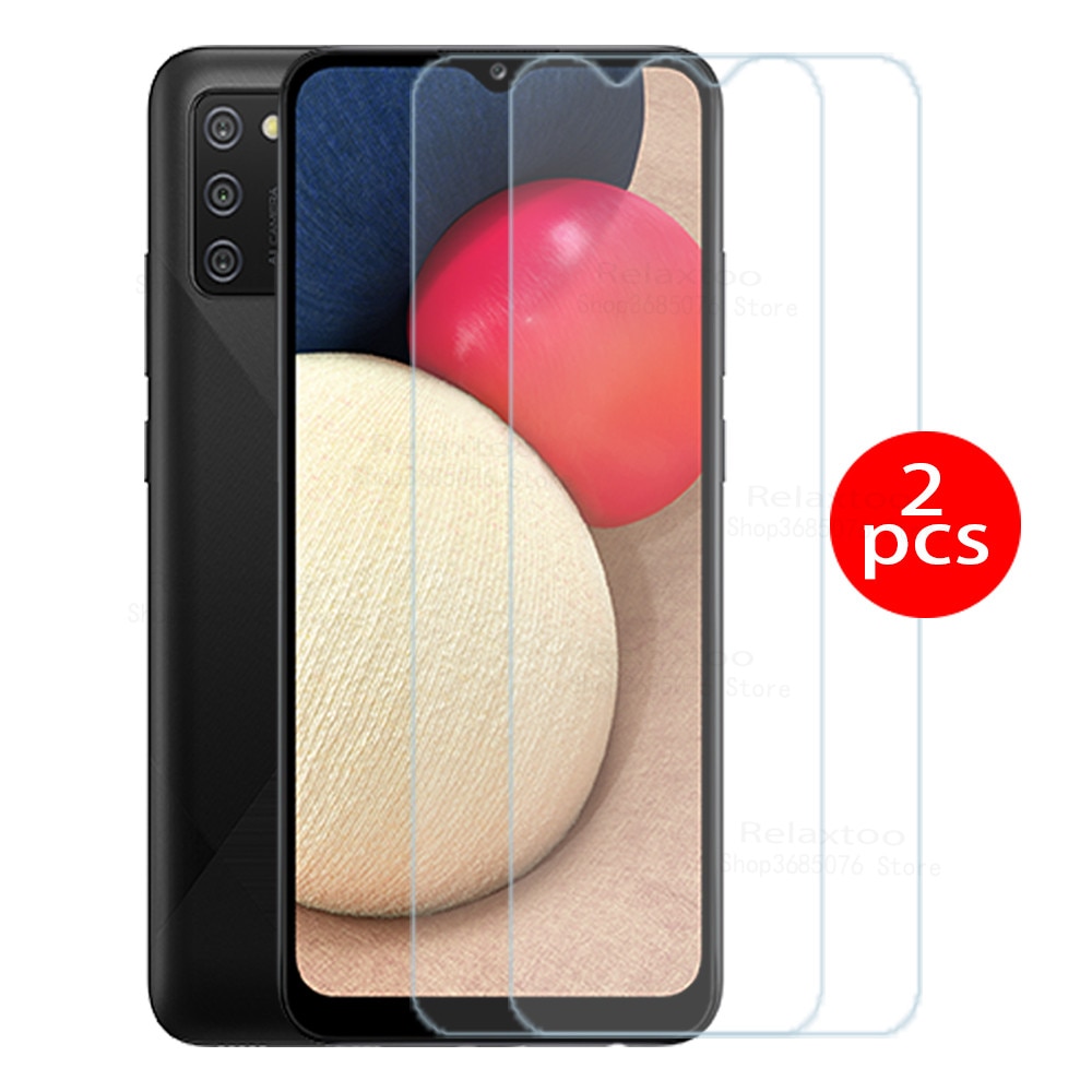 2 pezzi di vetro temperato su custodia a02s vetro samsun per samsung galaxy A02s a03s a 02 s 03 02 s occhiali samsunga02s 2021 cover per telefono