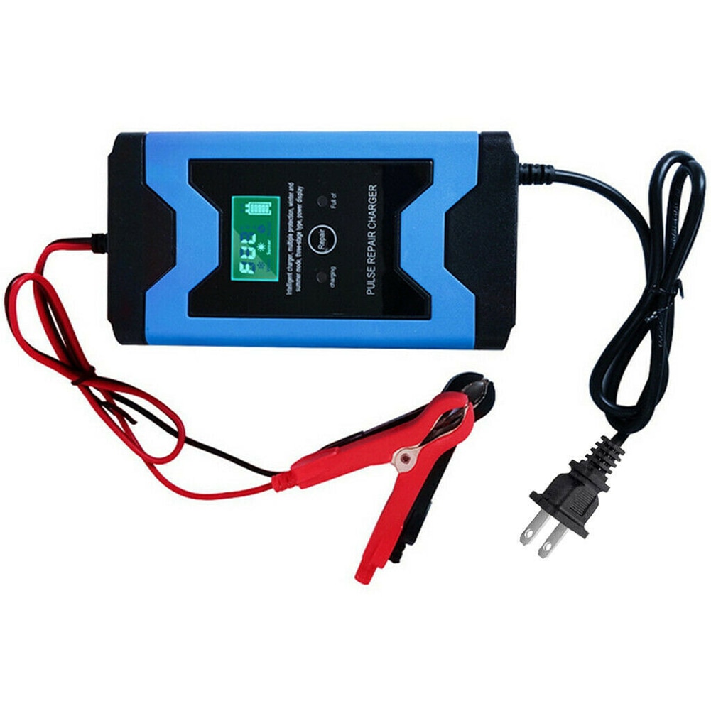 Automatische Auto Acculader 12V Intelligente Snelle Power Opladen Nat Droog Lood-zuur Digitale Lcd Display Car Jump Starter booster