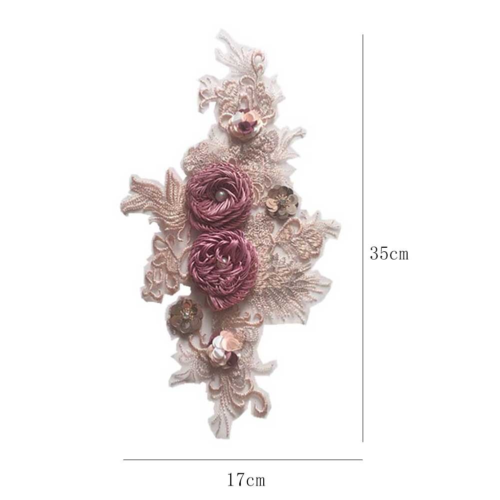 Aplique con parche bordado de flores 3D para ropa, ropa, pantalones, etiqueta de costura, apliques bonitos para ropa, accesorio DIY