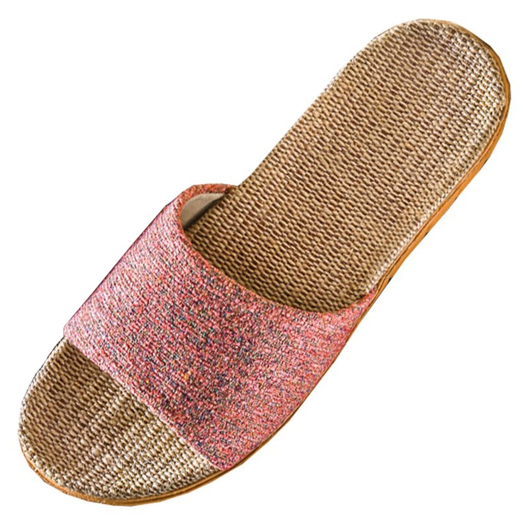 30 # femmes chaussures femmes pantoufles et confortable Ffloor coton lin pantoufle antidérapant pantoufles