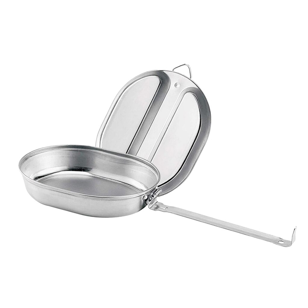 Outdoor Tableware Stainless Steel Frying Pan Mess Kit For Camping