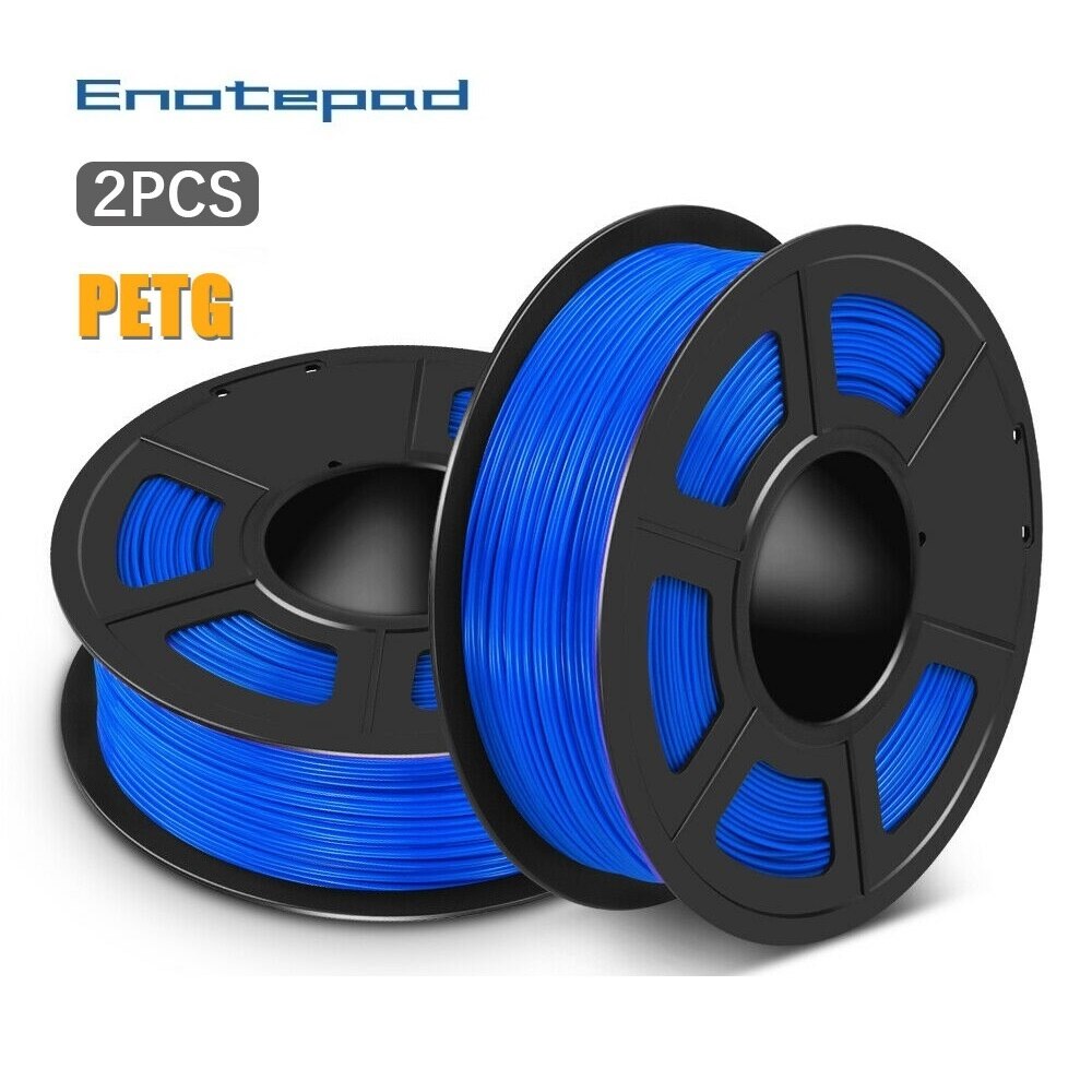 Enotepad PETG 3D Printer Filament Combo 2Rolls/Set 1.75mm Black Color PETG 3D Filament Consumables 1KG/2.2LBS: PETG-BL-2KG