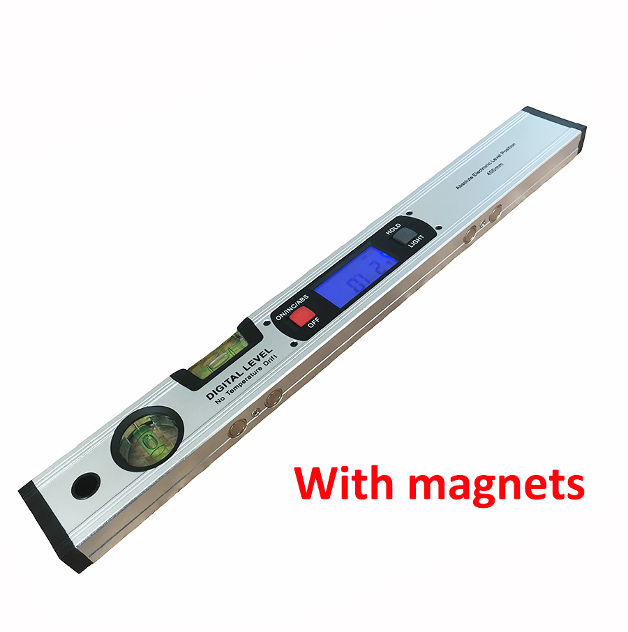 Digitaler Winkelmesser, Neigungsmesser, elektronische Wasserwaage, 360 Grad, mit/ohne Magneten, Wasserwaage, Neigungstest, Lineal 400 mm