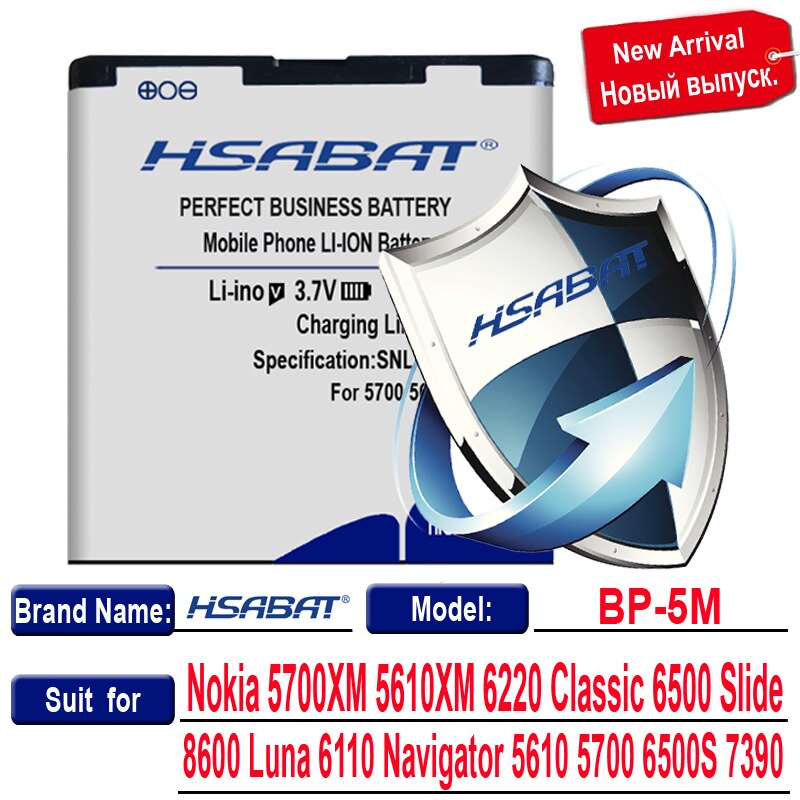 HSABAT Battery for Nokia BL-4B BL-4D BL-4C BL-4CT BL-4U BL-5B BL-5BT BL-5C BL-5CT BL-5J BP-5M BP-6X BL-6Q BLC-2 BLD-3 BLB-2