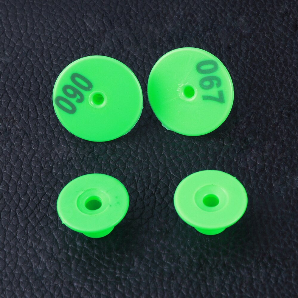 100pcs 1-100 Number Plastic Livestock Ear Tags Large Domestic Animal Tags for Goat Cattle and Pig(Yellow)