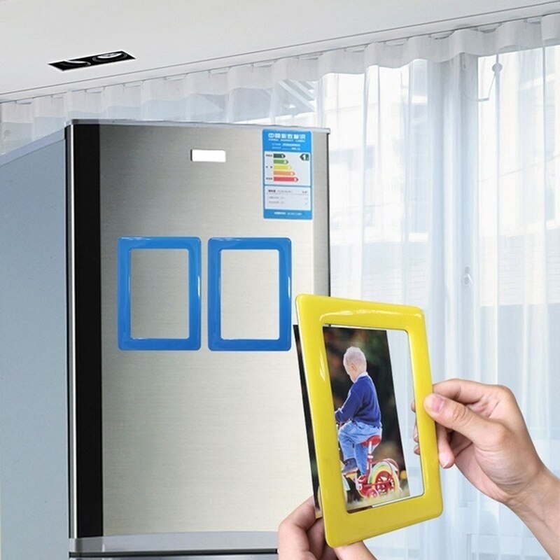 5 Zoll bunte magnetische Bilderrahmen Fotomagnete Fotorahmen für Kühlschrank perfekt für Familienfotos und Erinnerungen