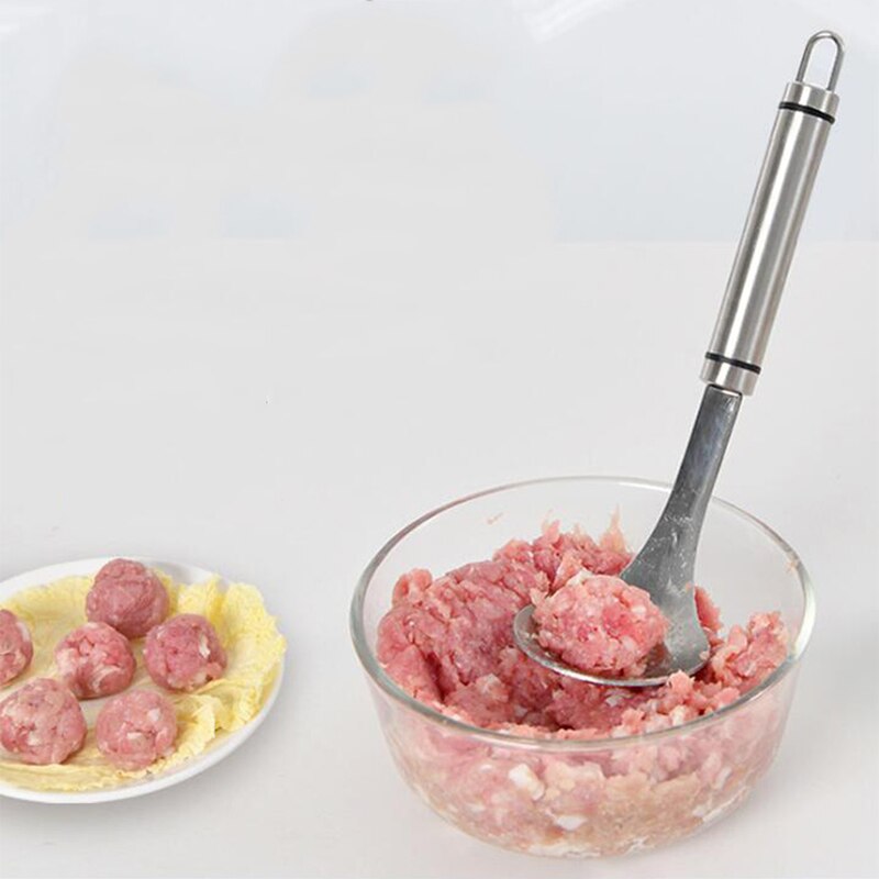 Non-Stick Meatball Maker Mold Spoon Stainless Steel Meat Baller With Elliptical Leakage Hole Kitchen Utensil Gadget Tool