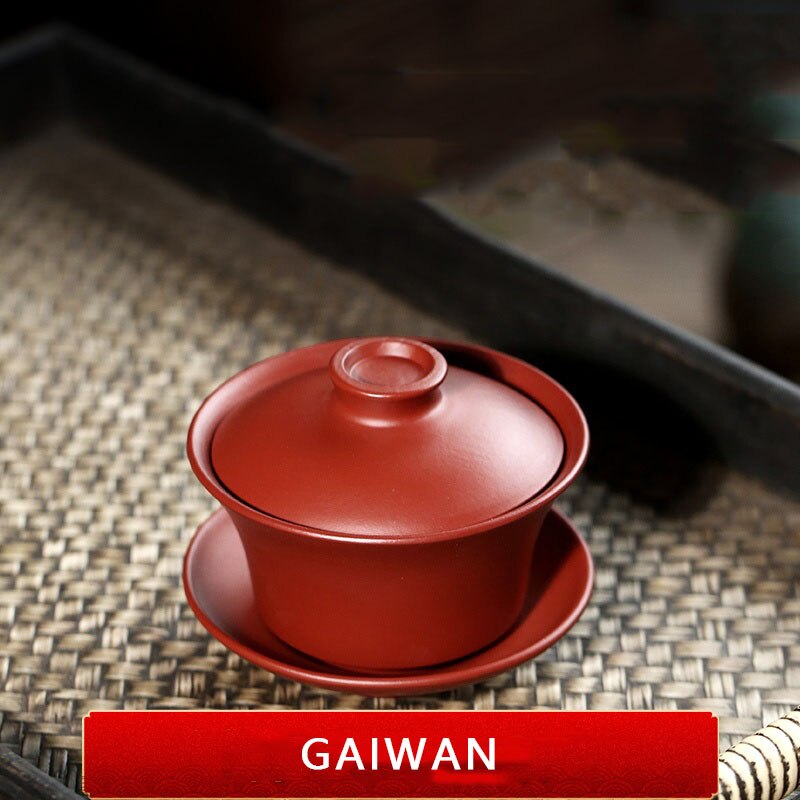 Gaiwan 210ml recipiente de té de arcilla púrpura Natural Set de tapa de platillo de té Yixing tetera maestro taza Teaware contenedor de jarras de bebida Decoración
