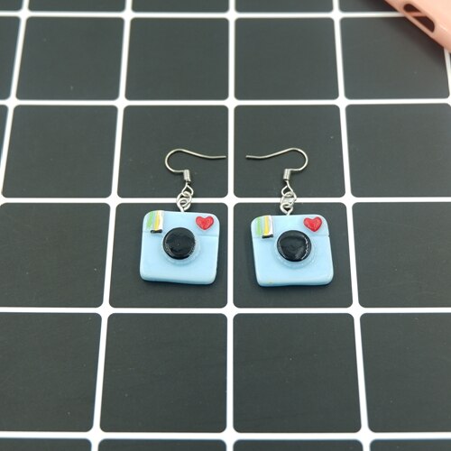 Pendientes Kawaii con controlador de Juego de Cámara para mujer y niña, pendiente para traje, estilo de , joyería,: 2