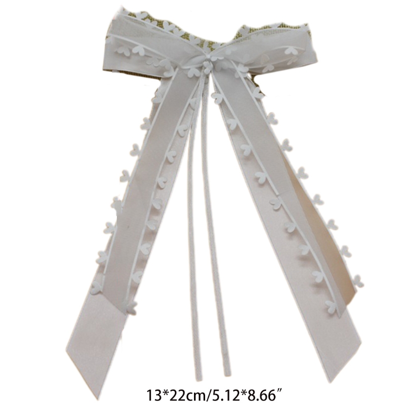 Nœuds d&#39;antenne de voiture de , blanc avec pompon, décoration de voiture, nœuds de mariage, ruban en Satin fait à la main pour voiture Au25 21