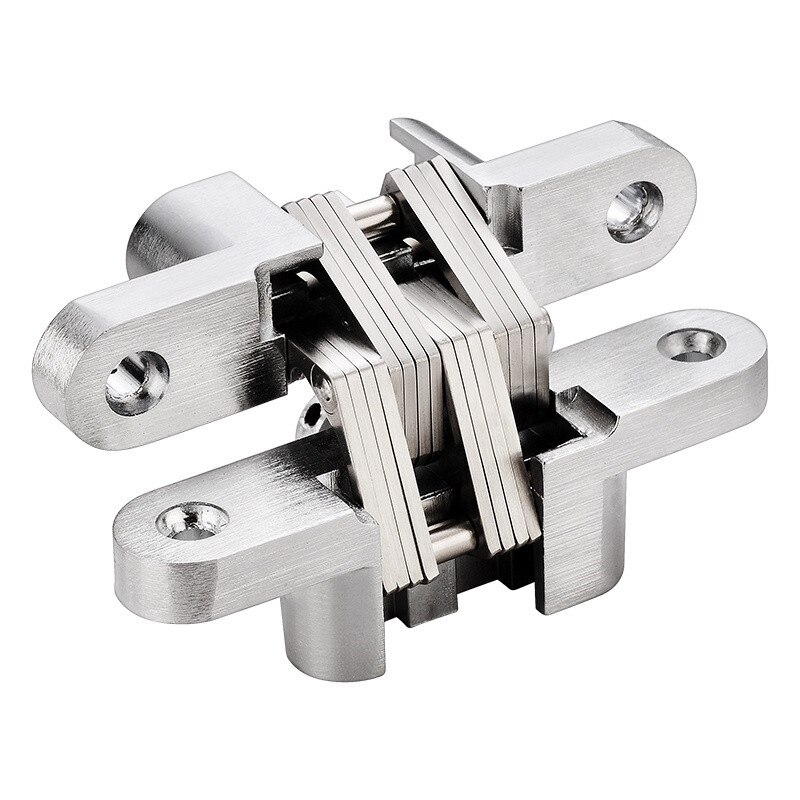 2PCS 304 Stainless Steel Hidden Hinges Seven Size Invisible Concealed Folding Door Hinge For Kitchen Furniture Hardware