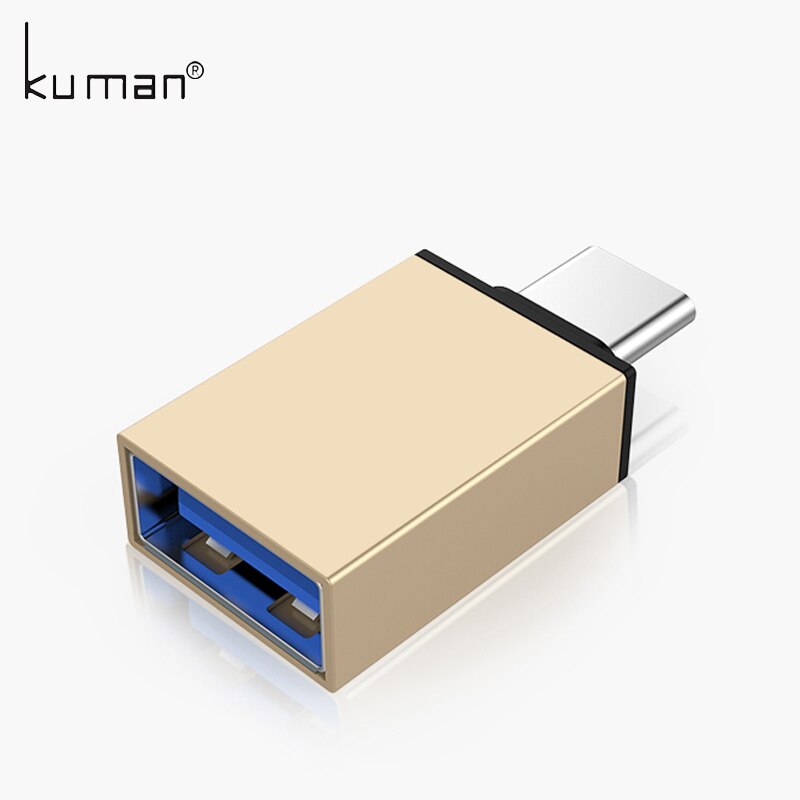 Kuman Type C USB Adapter USB to Type C Adapter Cable Converter for Pendrive USB Flash Drive to Phone Mouse Keyboard OTG B