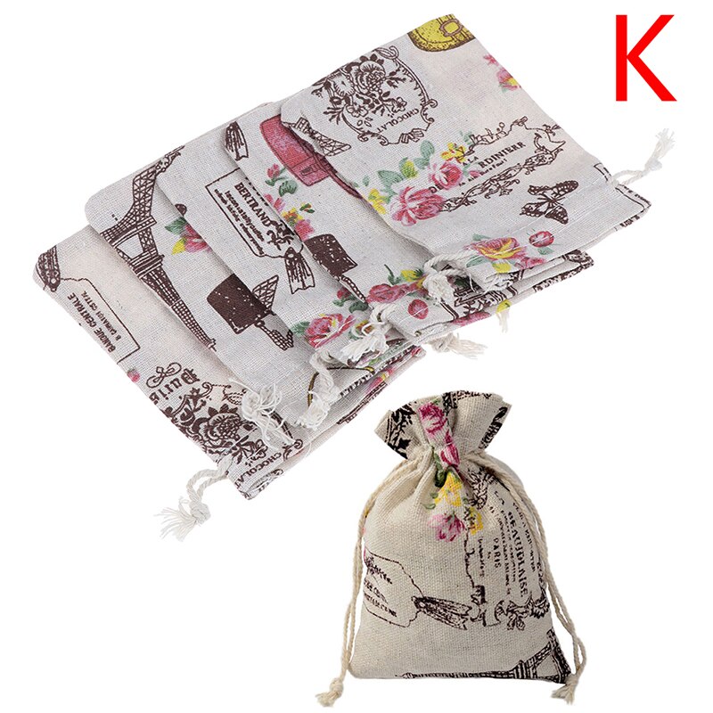 5 Stks/partij Mini Jute Trekkoord Jute Zakken Party Christmas Sieraden Zakjes Verpakking Zak Trekkoord Tassen Bags