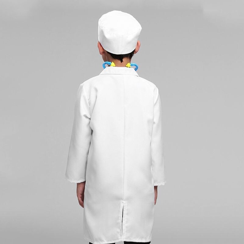 1PC Children Doctors Uniform White Hospital Cosplay Costume Halloween Party Props Kids Pretend Playing