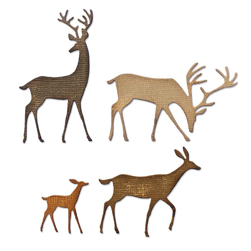 Christmas Reindeer Metal Cutting Dies and Animal Elk Background Die Scrapbooking For Crafts Card Making no Stamps Sets
