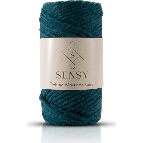 Sensy Premium Taran Macrame Touw 3-As Set Groen-Ecru-Bittere Koffie