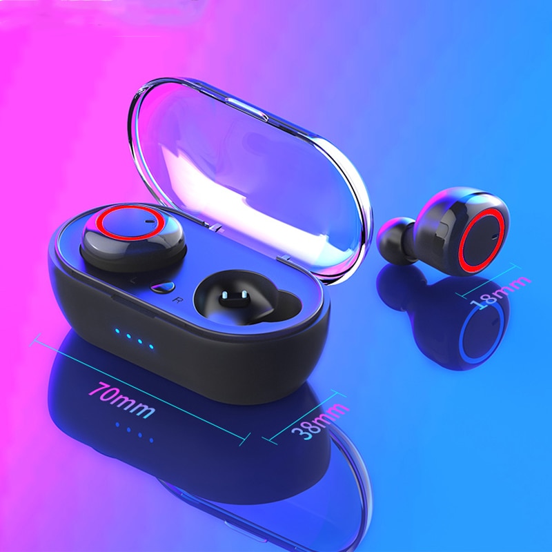 Auricolari Bluetooth 5.0 Wireless tated cuffie Stereo Bluetooth HiFi Gamer Sport auricolare con scatola di ricarica