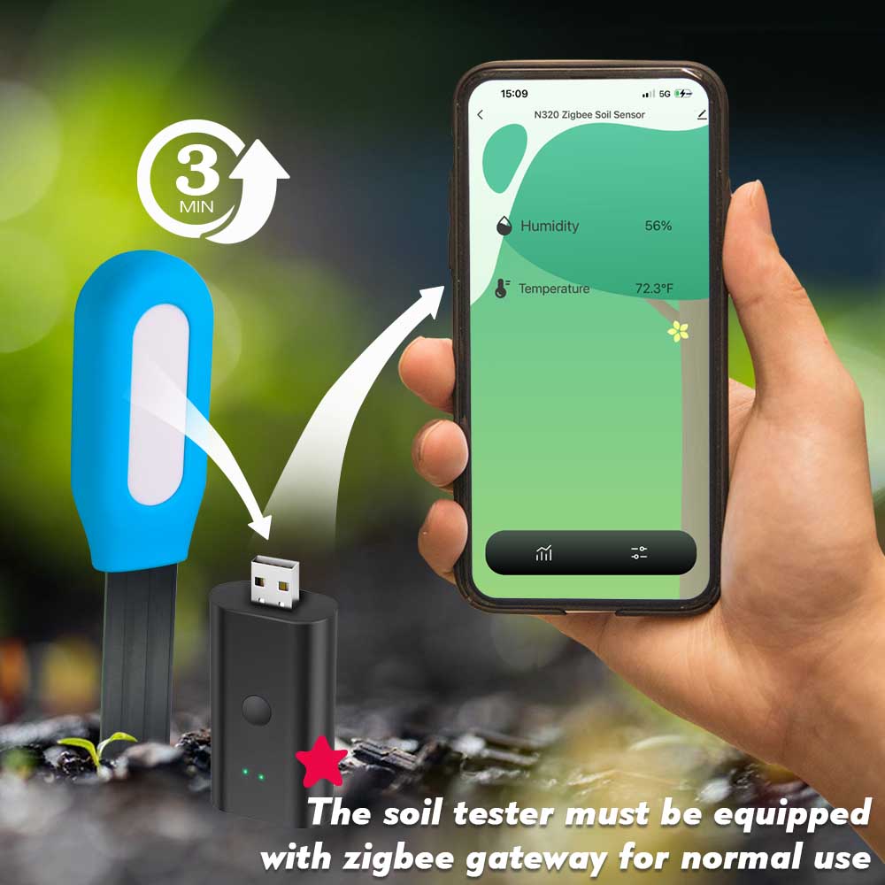 Capteur de sol Zigbee avec kit de passerelle, testeur de plantes en temps réel, moniteur d'humidité et de température de l'air, jardin à effet de serre, pelouses