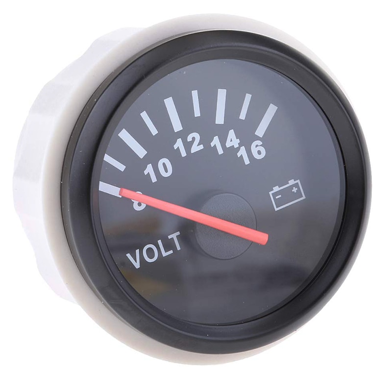 52mm Stainless Steel Boat Marine Voltmeter 8~16 V Indicating Range Volt Meter Gauge fit for Motorcycle Car Boat