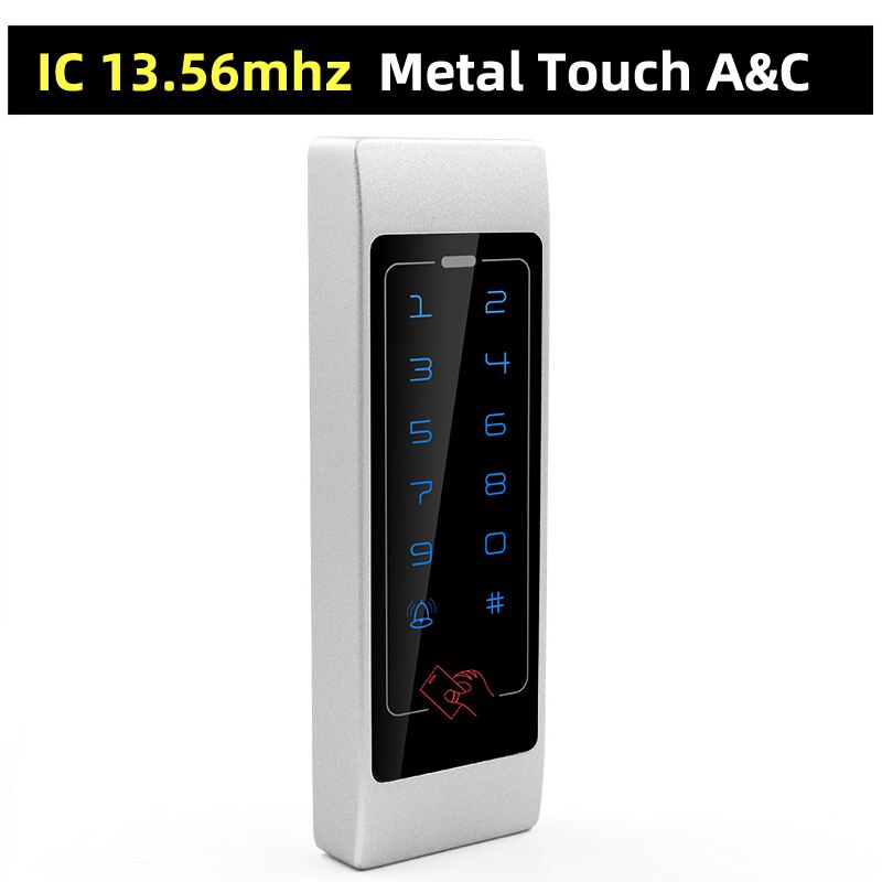 Metal Touch Access Control System RFID Keypad Electric Door Lock Magnetic Controller ID 125khz IC 13.56mhz: Silver IC narrow