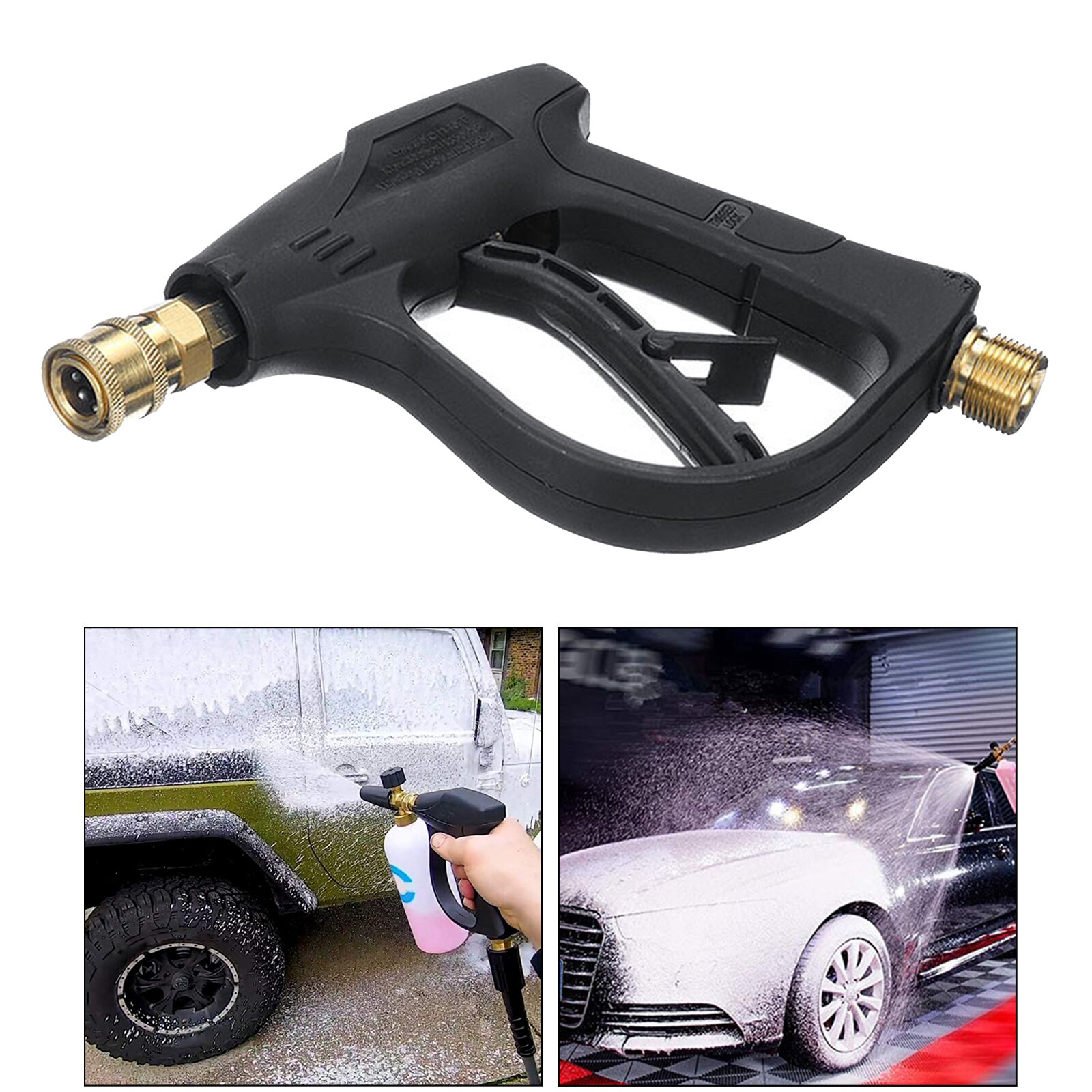 High Pressure Washer Gun 5000 PSI, Replacement for and Cold Water, Pressure Washer Swivel Fitting, 5 Nozzle Tips
