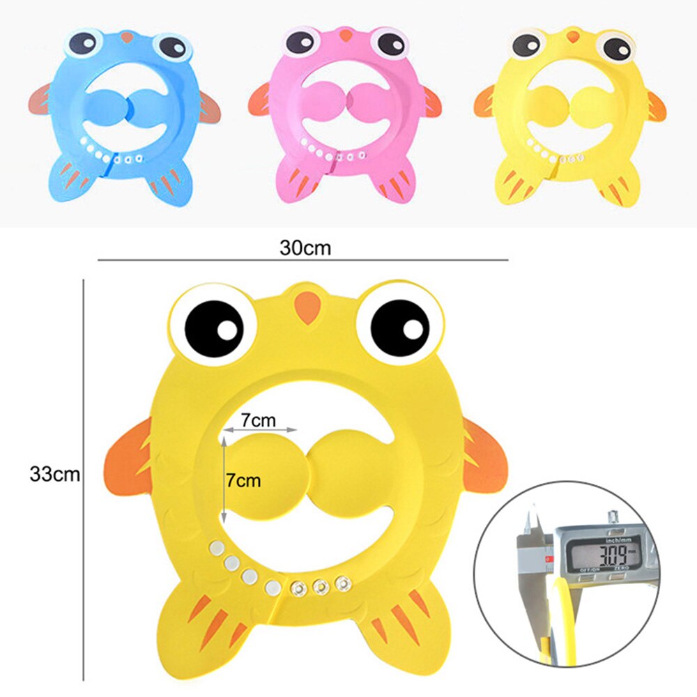 Baby Adjustable Cartoon Shower Cap Hair Wash For Bath Waterproof Protective Shield Hat