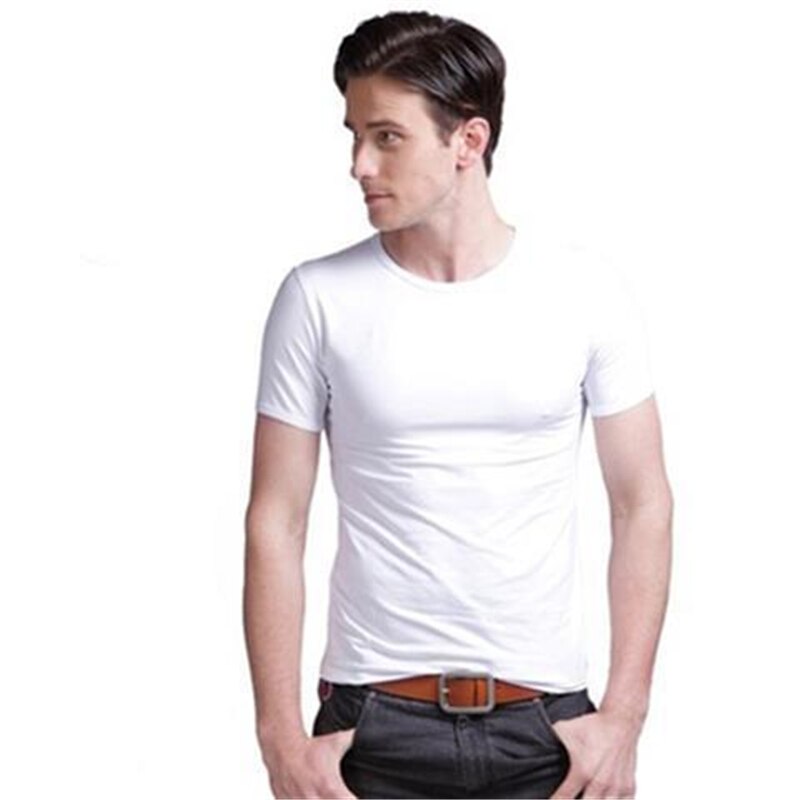 Eli 22 herre kompression skinny t-shirt fitnesscentre fitness stram t-shirt sommer korte ærmer hurtigtørrende t-shirts til mænd træningstøj: M / Hvid