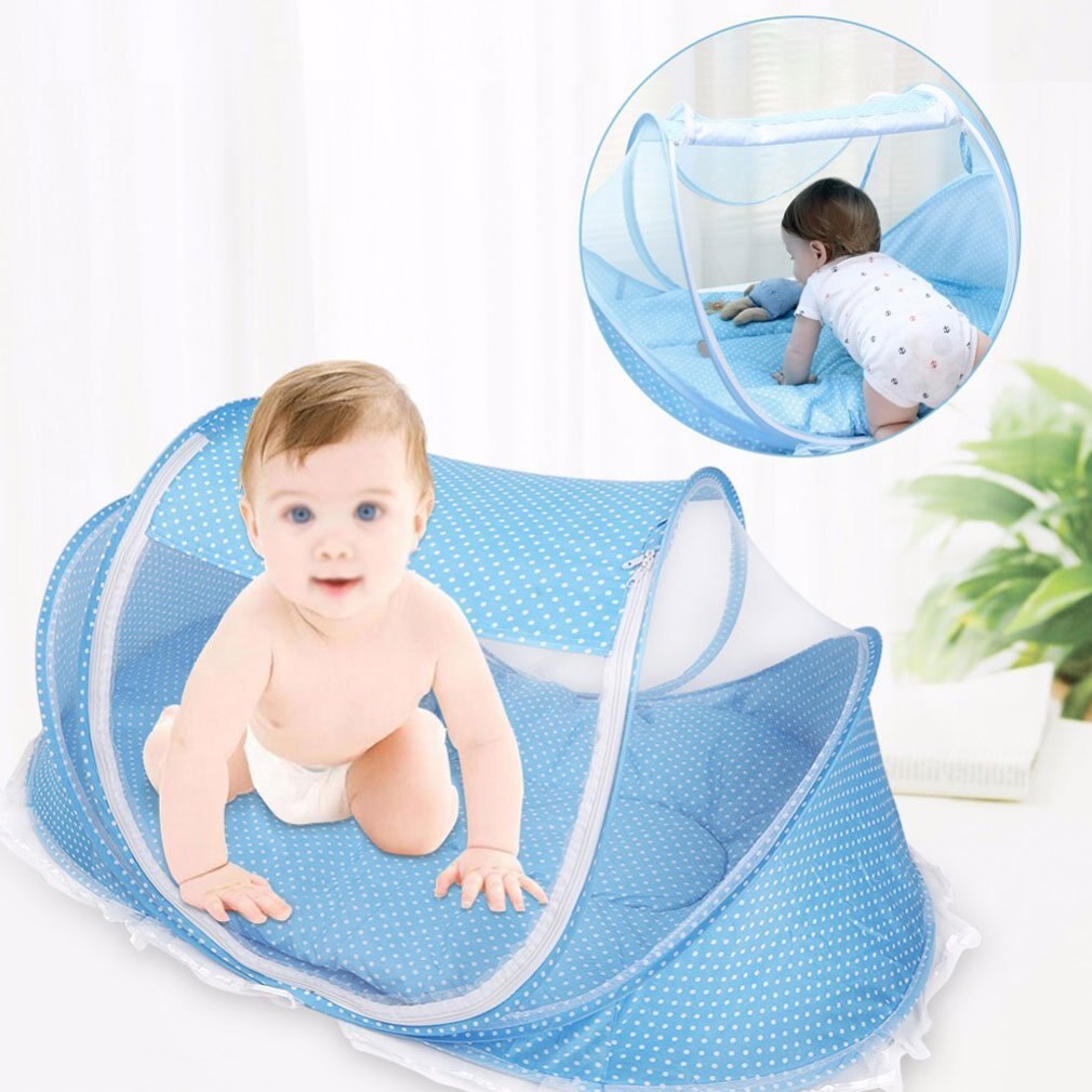 Draagbare babywieg klamboe tent multifunctioneel wiegbed baby opvouwbaar klamboe met kussen voor meisjesbed