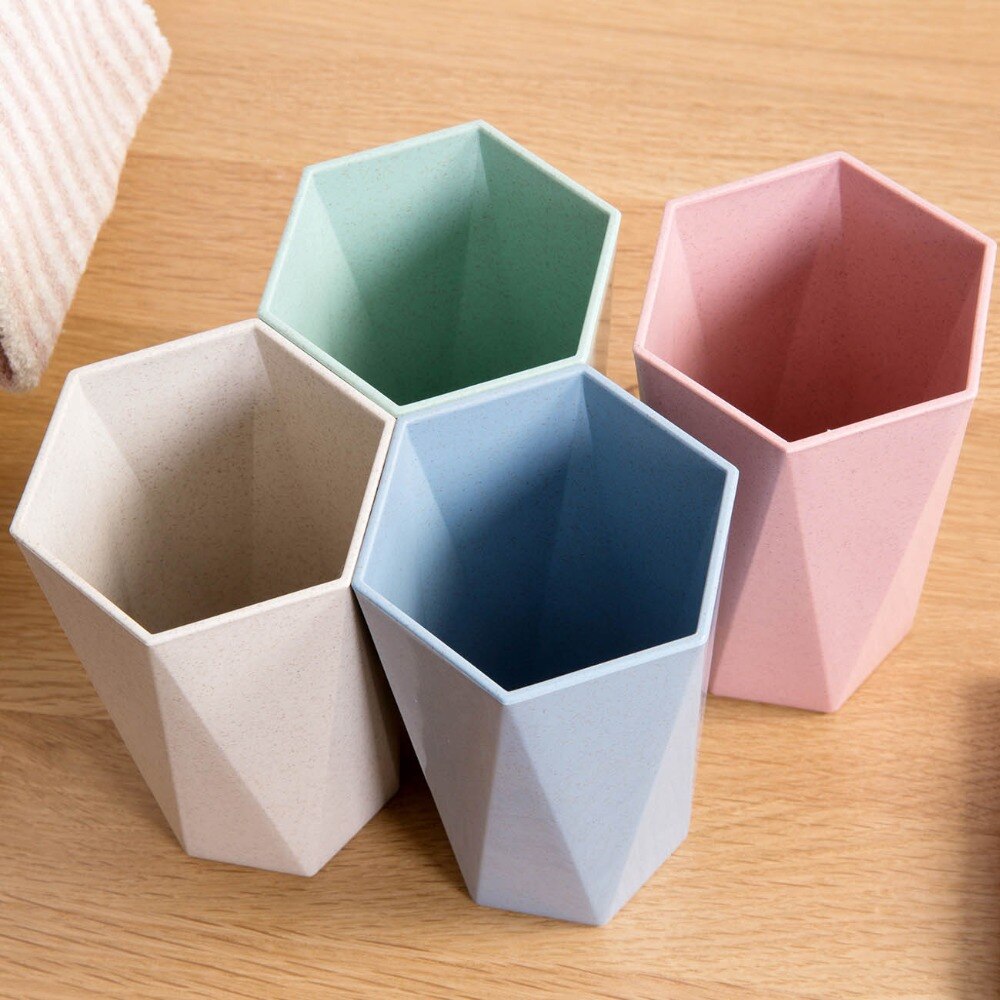 Rhombus badkamer beker nordic plastic beker badkamer tandenborstelhouder rietje beker gemakkelijk vast te pakken wassen drinken thuis badkamer
