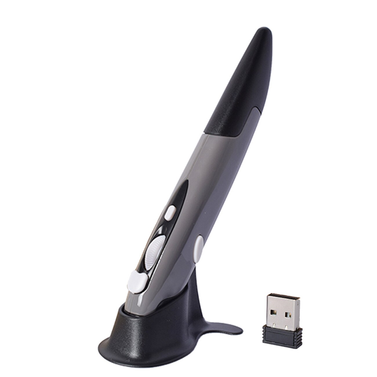 Draadloze Usb Muis Pen Verstelbare 1600 Dpi Draagbare Ergonomische Optische Muis Voor Laptop Notebook Desktop Smart Tv Box: Grijs
