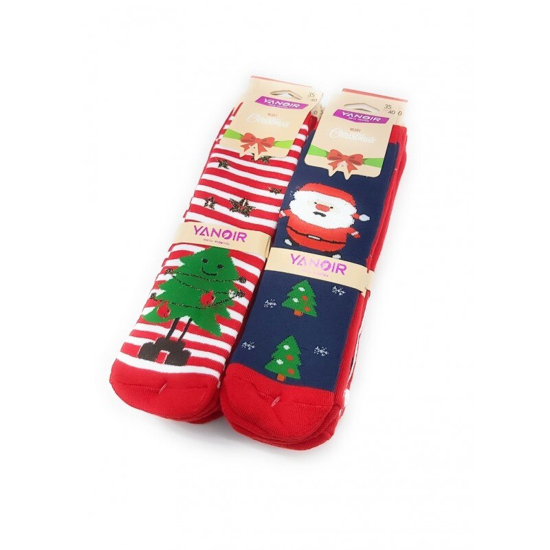 Pack Van 3 Diverse Kerst Sokken Voor Lady, One Size 35-40 Cm