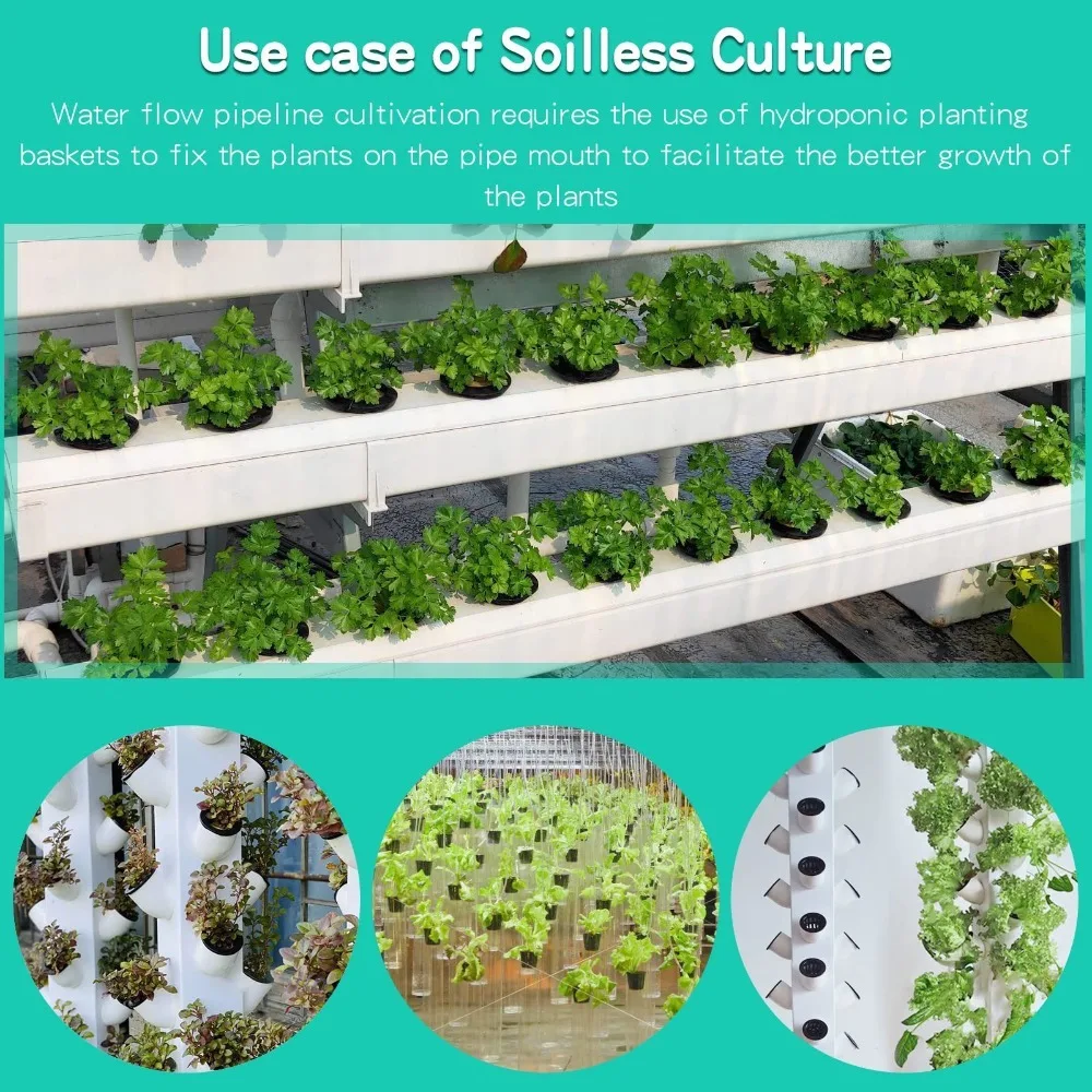10 stks Hydrocultuur Mand Tuin Groente Grondloze Groeien Netto Pot Aeroponics Plastic Planten Mesh Potten
