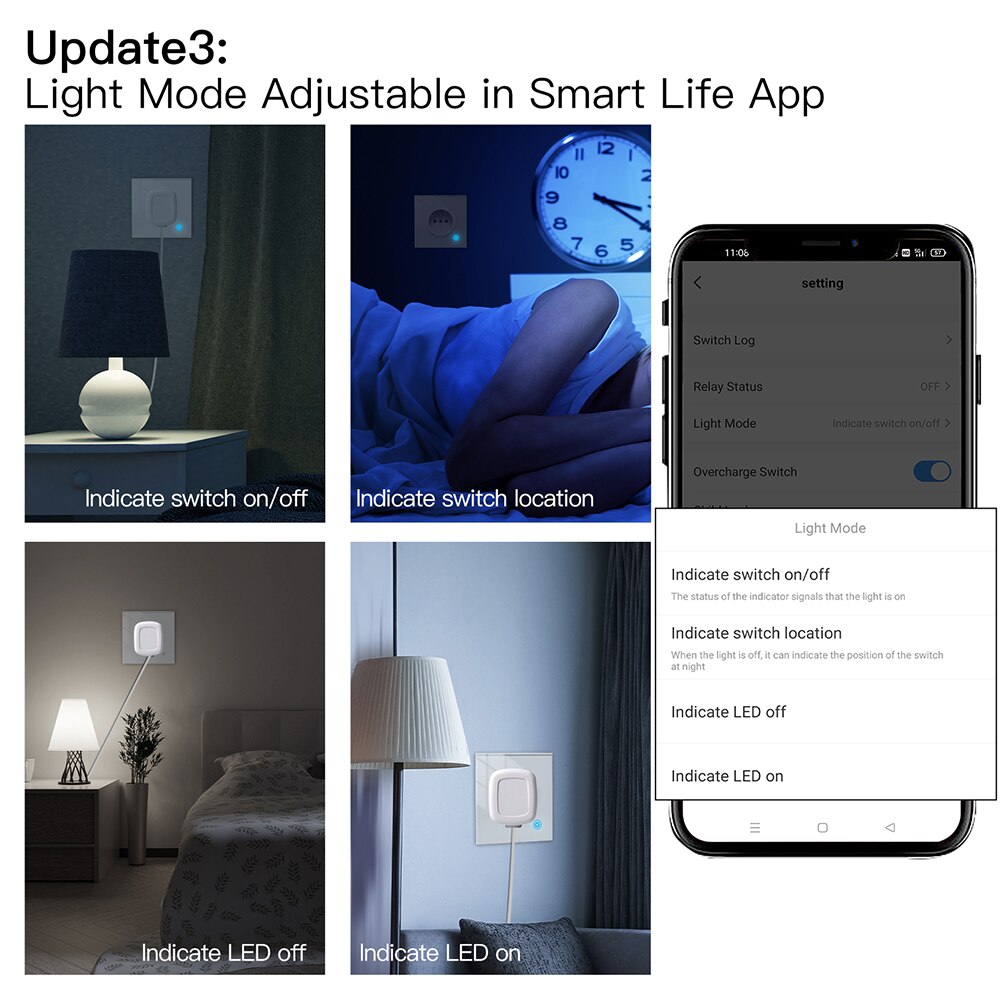 Wifi Tuya Smart Stopcontact Glas Panel Outlet Power Monitor Touch Plug Relais Status Licht Modus Verstelbare Smart Leven App alexa