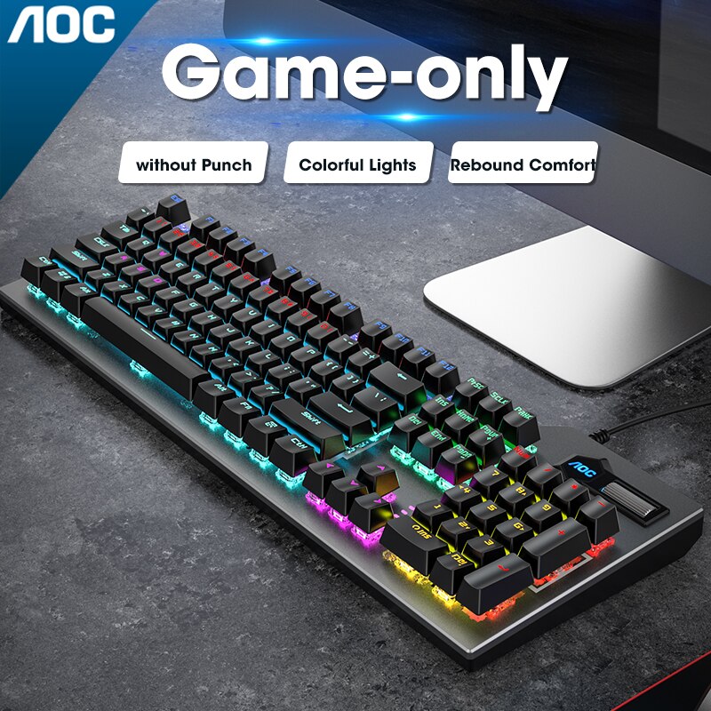 Mechanical Keyboard Wired Gaming Keyboard RGB Mix Backlit USB Wired LED Backlit Axis Gaming Mechanical Keyboard