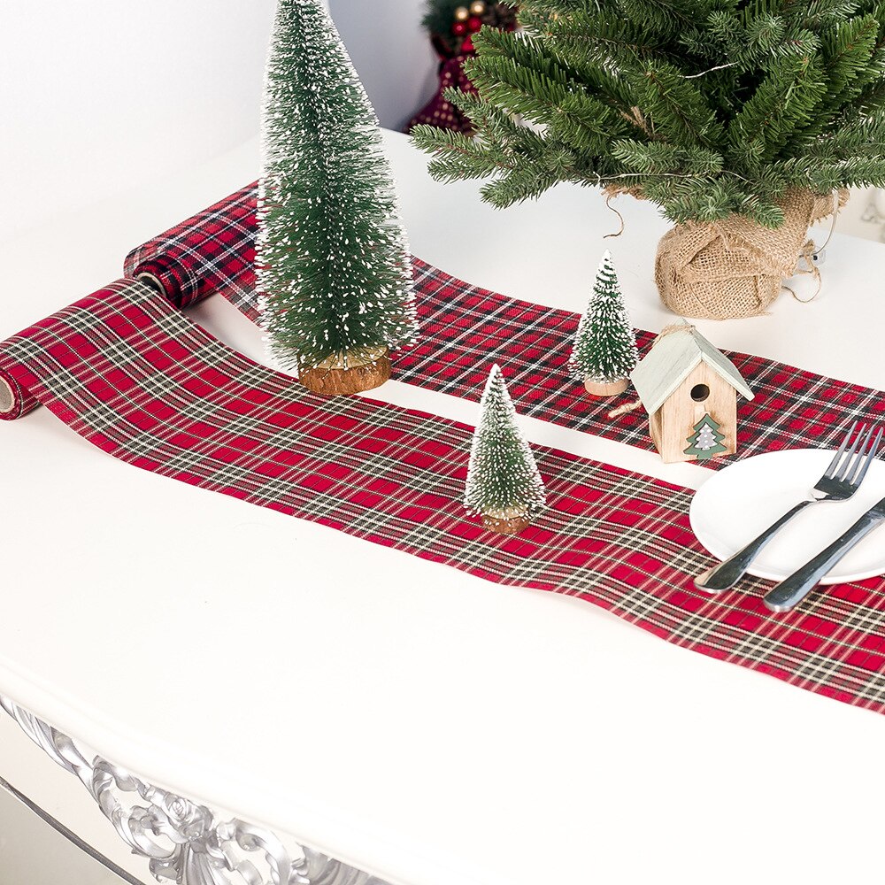 3M Christmas Scottish Plaid Grid Printed Ribbon European Plaid Fabric Christmas Tree Decoration Ribbon Christmas DIY Decoration