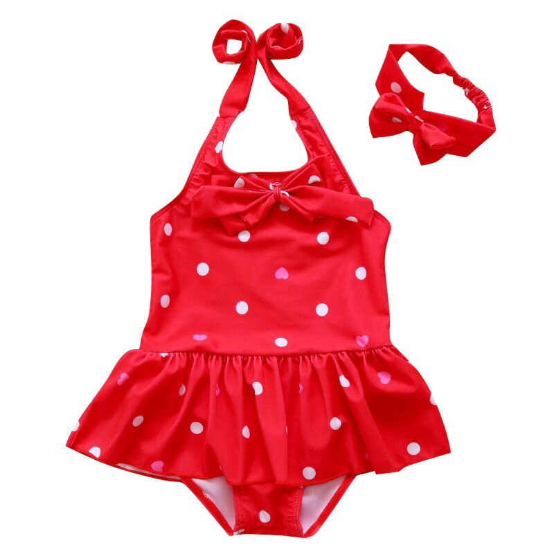 Girls Kid Halter Tankini Set Suit Headband Swimwear Swimming Costume Swimsuit Bikini