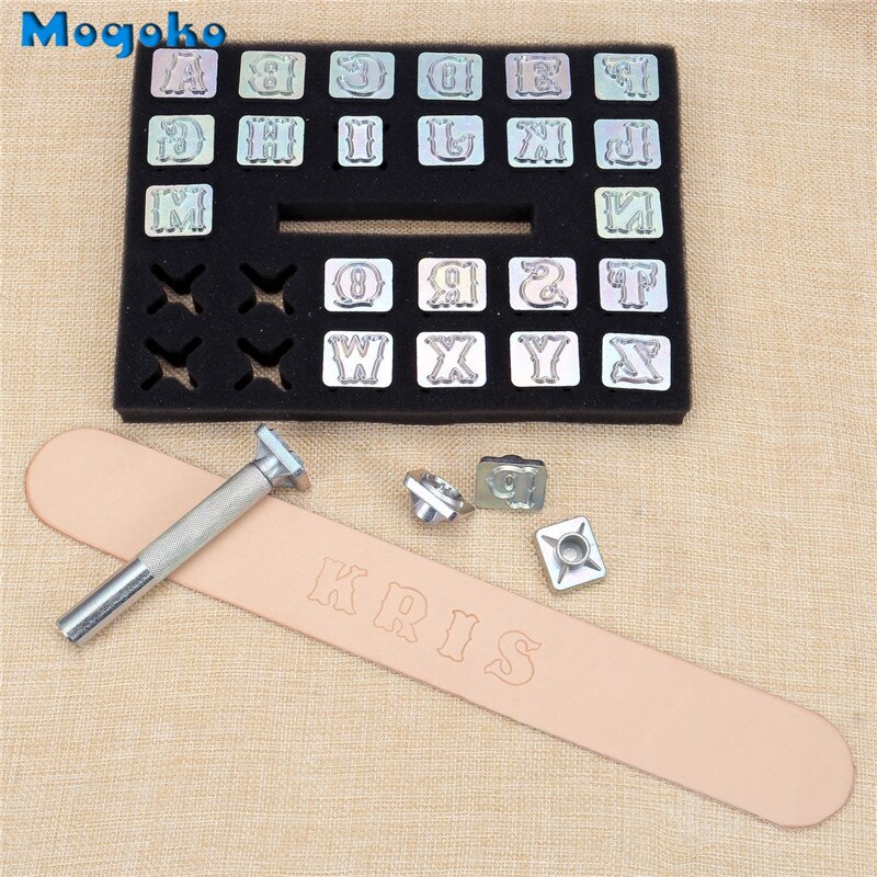 Mogoko 19mm Letter Alphabet Stamp Punch Kit Saddle Making Tools Leather Craft Carving Embossing Stamp DIY Handmade Art Working