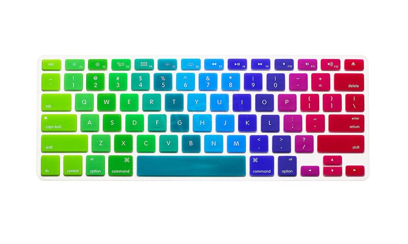 Für Apfel Mac Macbook Profi 13 15 17 Luft 13 Retina 13 UNS Layout Silikon Blume Aufkleber Regenbogen Tastatur Abdeckung tastatur Haut Schutz: blenden Regenbogen