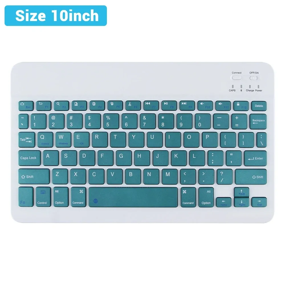 Mini souris Bluetooth sans fil 10 pouces BT clavier espagnol pour iPad 8 10e 9e génération téléphone tablette Portable pour Huawei Android: bleu foncé