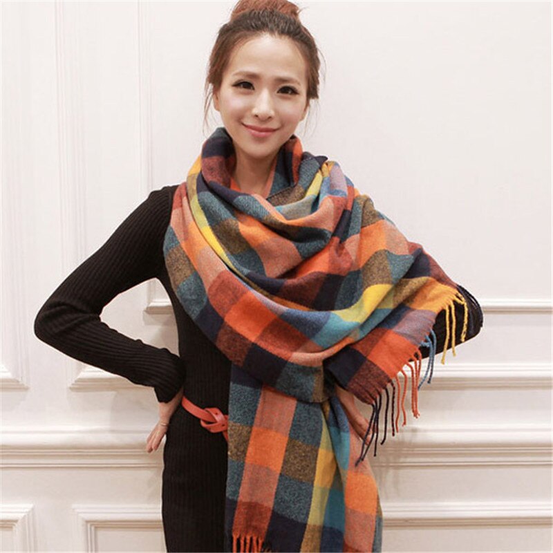 Plaid Winter Scarf Women neck head Scarves Casual Scarfs Cashmere ladies shawls and wraps Bufandas Hombre: 12