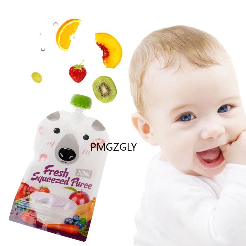 8Pcs Hersluitbare Vers Geperst Zakjes Praktische Baby Spenen Voedsel Puree Herbruikbare Squeeze Voor Pasgeboren