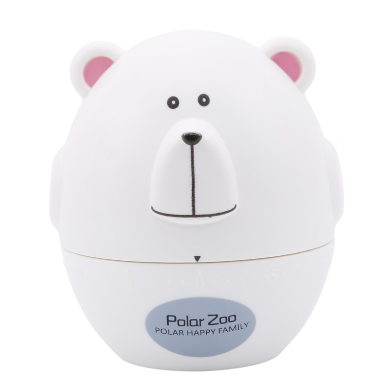 Cute Bear Cow Timer Mechanical Wind Up 60 Minutes Kitchen Gadget Novelty Cooking Timer