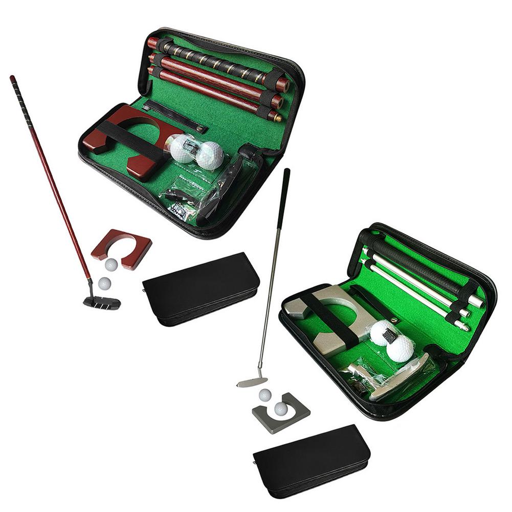 Golf putter set bärbar minigolf utrustning träningssats med avtagbar putter boll för inomhus/utomhus golf tränare kit