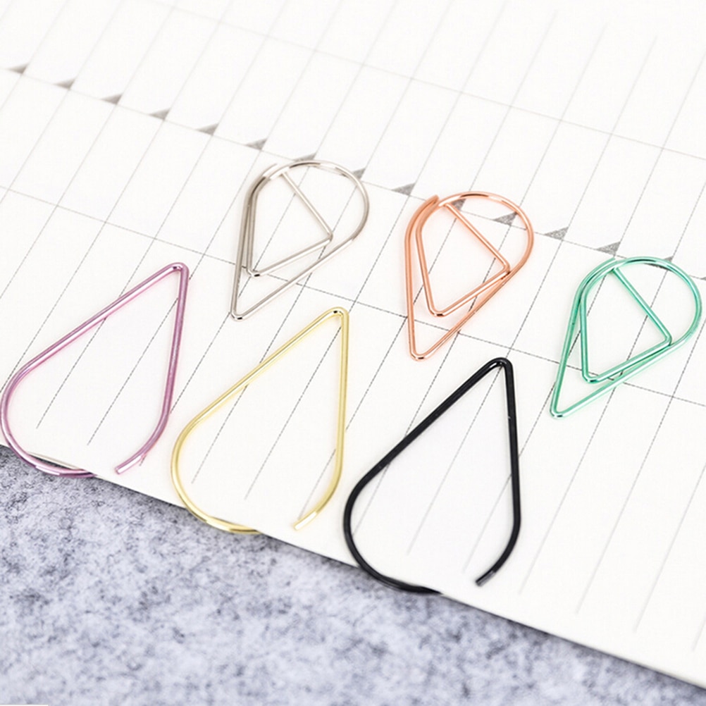 10 stücke Mini Nette Kawaii Metall Lesezeichen Wasser Tropfen Papier Clips Für freundlicher Schüler Art Schule Bürobedarf Schreibwaren