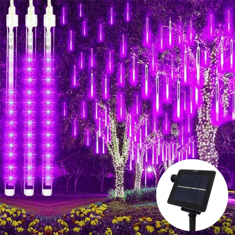 8-Röhren LED Meteorschauer Lichter draussen Solar- Weihnachtsdekoration Lichterkette Lichterkette Straße Garten Hof Dekoration: verrotten / 300w