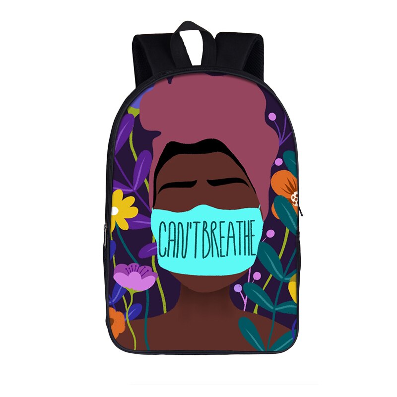 Black Lives Matter Backpack For Teenage Boys Girls School Bags BLM Afro Black Backpacks American Africa Women Men Travel Bag: 16blackmens8