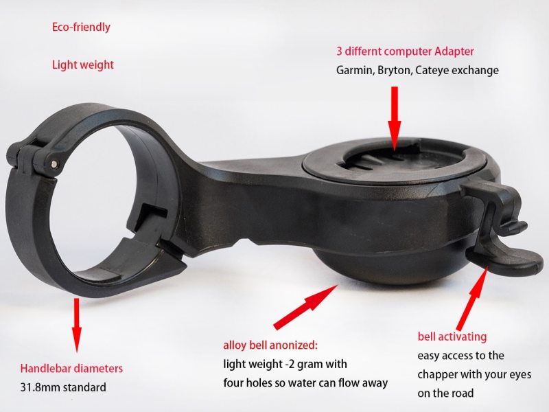 Fietscomputer Mount Met Fietsbel Snelheidsmeter GPS Computer Mount Gopro Sport Camera Houder Voor GARMIN CATEYE Bryton 4 in 1