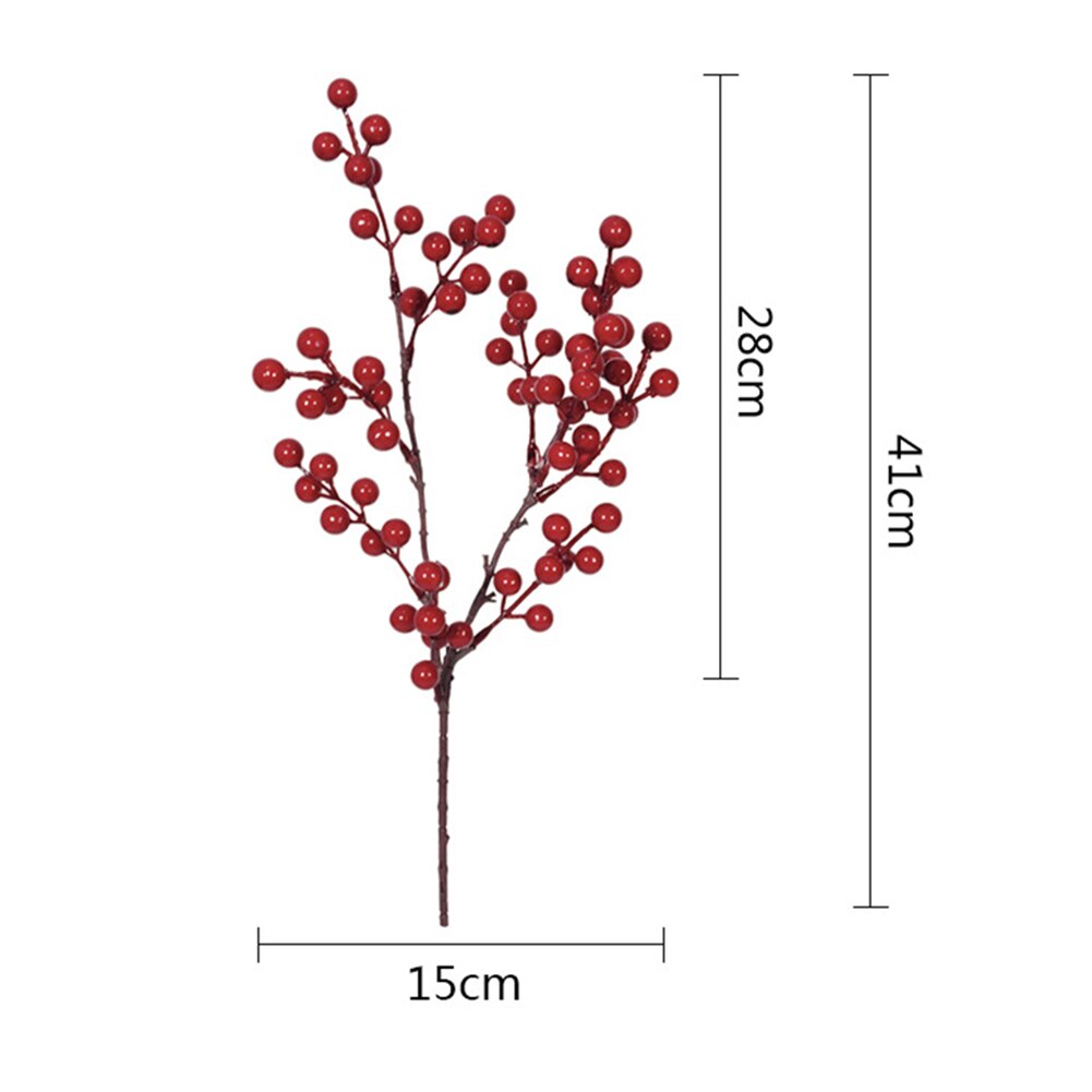 Simulerede røde bær stilke gren til blomsterarrangementer atmosfære layout juletræspynt bryllupsfest dekor festiv