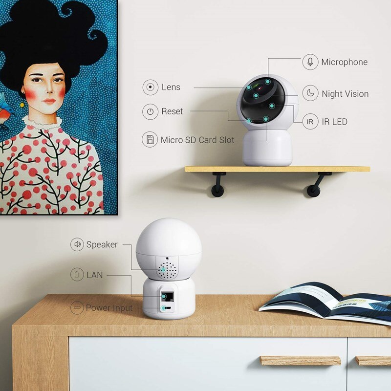 1080P Tuya WiFi IP Smart Camera Alexa Google Camera For Phone Indoor Home Security Motion Detect Auto Tracking Baby Care Monitor